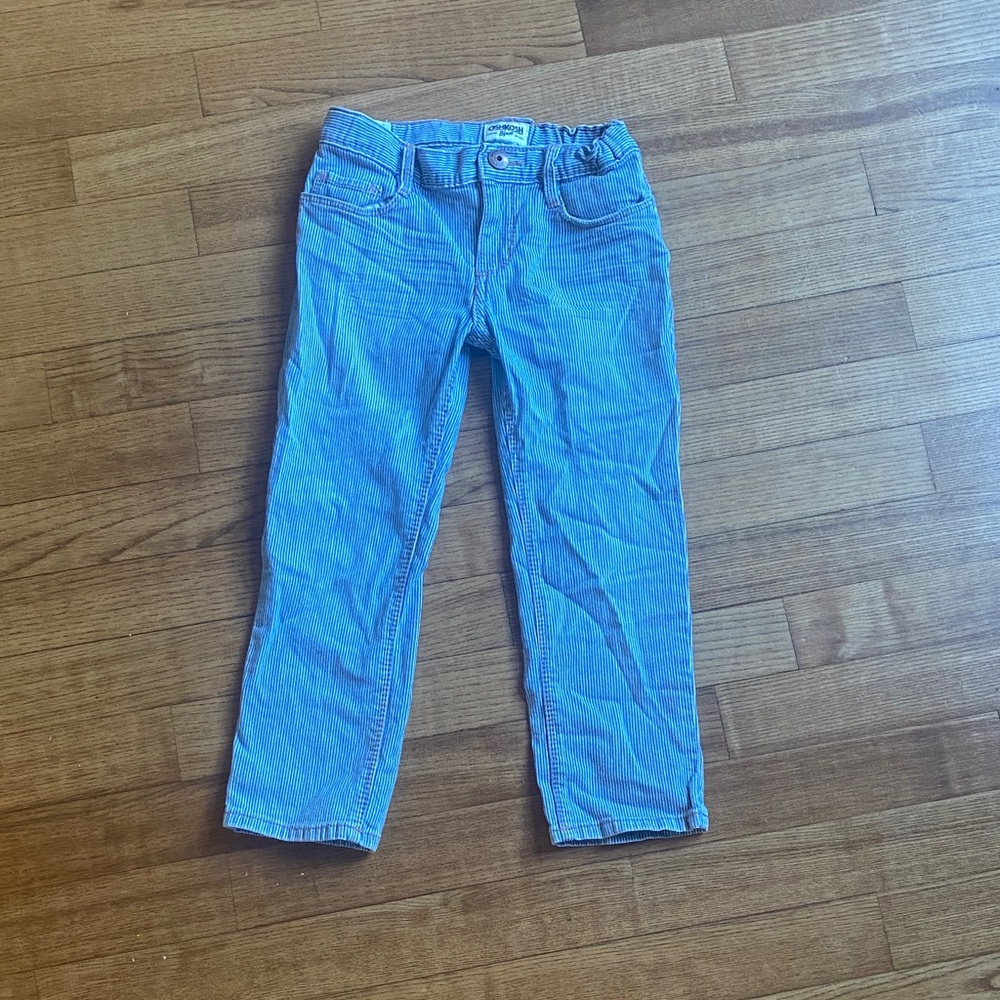 OshKosh B'gosh Girls 6 Seersucker Sky Blue and white striped